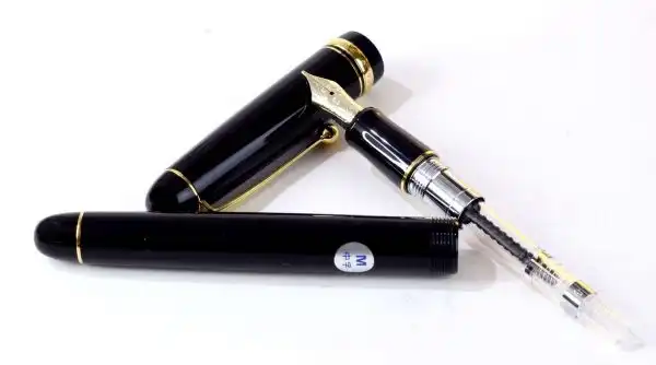 Pilot Custom 74 black barrel fountain pen -  14K 585 solid gold Medium nib - Brand new - Image 3