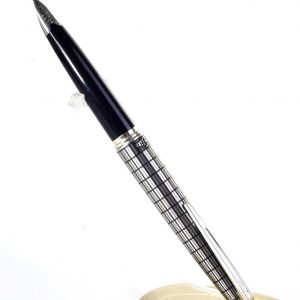 pilot-silver-check-pocket-fountain-pen-18K-white-gold-Fine-nib-Japan-