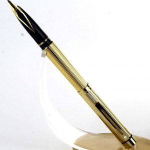 sheaffer-targa-1005-gold-plated-fountain-pen-14K-solid-gold-B-nib-USA