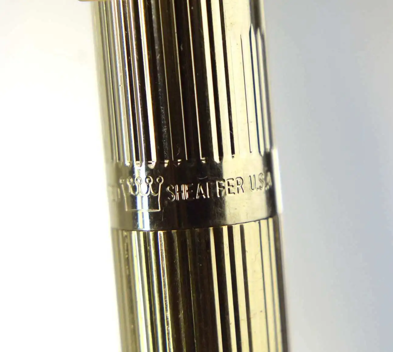 Vintage sheaffer targa 1005 fountain pen with gold plated  body and 14K gold B nib - mint - Image 10