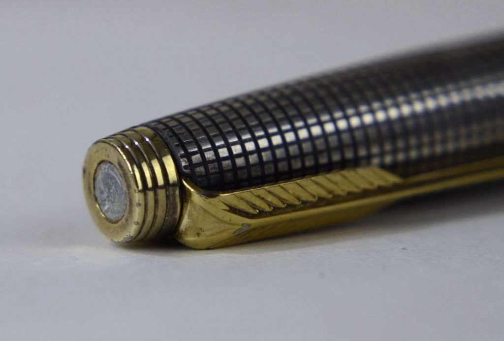 Vintage parker 75 sterling silver fountain pen with 14K gold broad nib