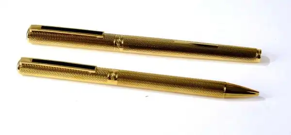 platinum vintage golden fountain pen and mech pencil set - NOS - Image 3
