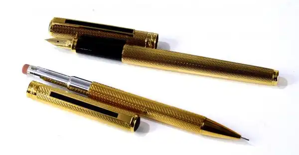 platinum vintage golden fountain pen and mech pencil set - NOS - Image 12