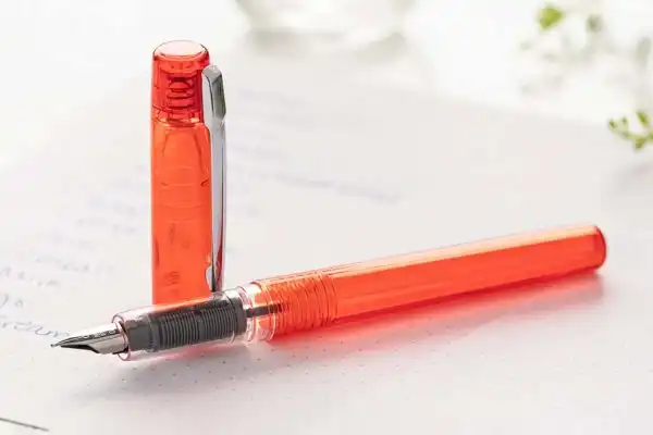 Platinum Prefounte Vermilion Orange fountain pen with F nib - Brand new - Image 7