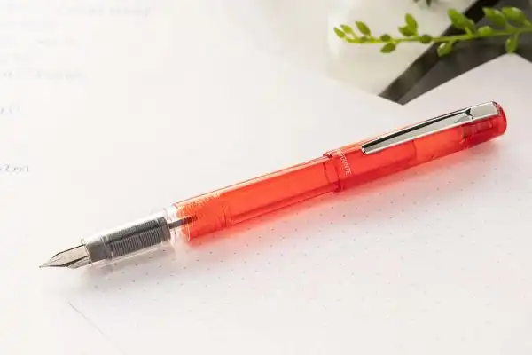 Platinum Prefounte Vermilion Orange fountain pen with F nib - Brand new - Image 8