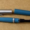 Vintage parker 45 teal blue Fountain pen with steel F nib  - USA - Image 6