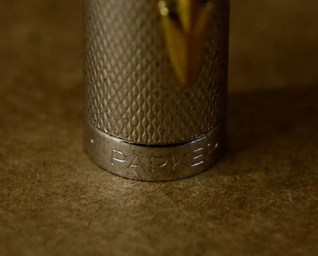 Vintage parker 75 silver plated barleycorn fountain pen 14Karat Gold XF nib - Mint - Image 6