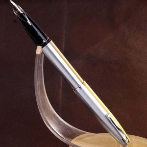 vintage-sheaffer-imperial-444-fountain-pen-inlaid-steel-Fine-nine-USA