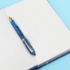 Moonman S1 blue acrylic mosaic barrel fountain pen with gold plated F nib - Brand new - Image 5
