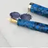 Moonman S1 blue acrylic mosaic barrel fountain pen with gold plated F nib - Brand new - Image 4