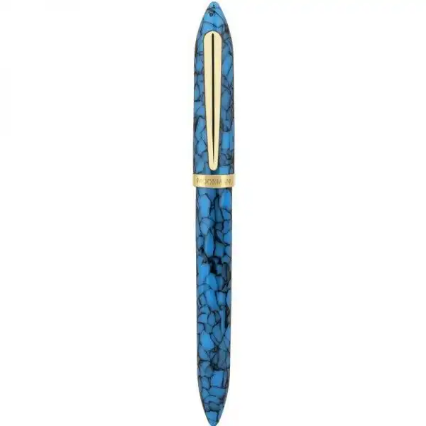Moonman S1 blue acrylic mosaic barrel fountain pen with gold plated F nib - Brand new - Image 3