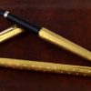 Parker classic perle golden slim fountain pen and ballpoint  with gold plated B nib - Image 3