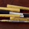 Parker classic perle golden slim fountain pen and ballpoint  with gold plated B nib - Image 4
