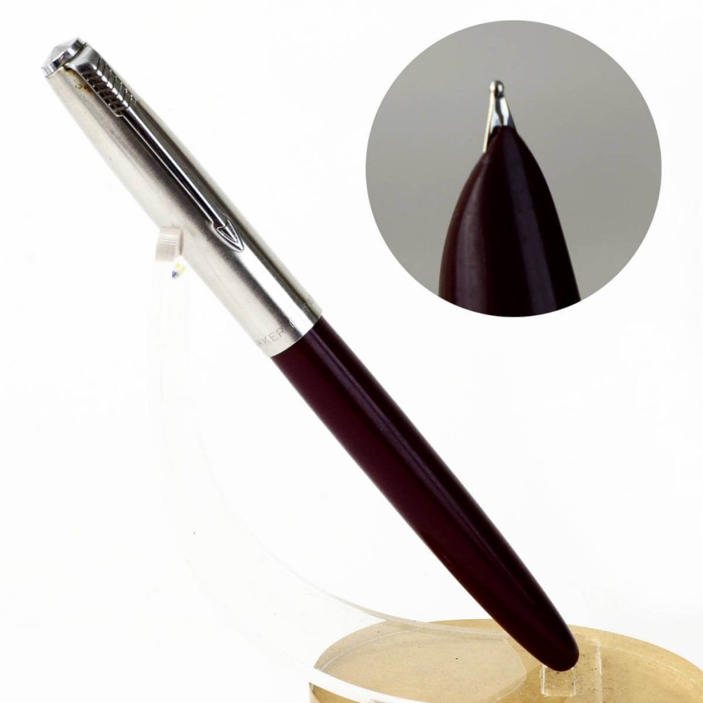 Buy vintage parker 21 burgundy barrel fountain pen with steel M nib online