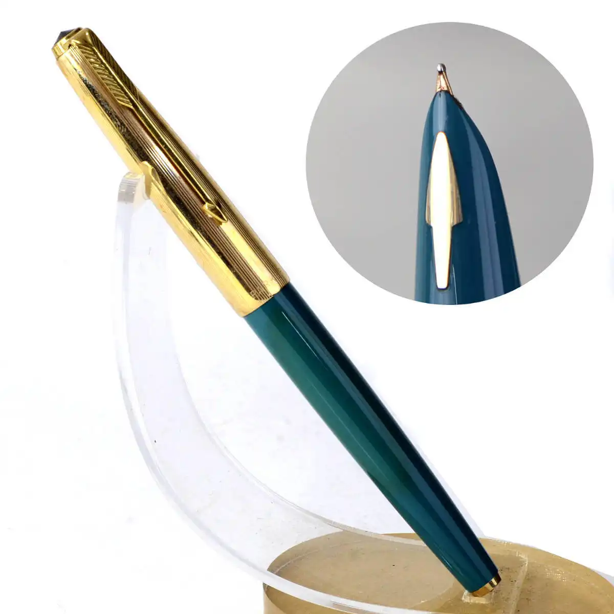 Buy parker 61 teal blue barrel and gold filled cap fountain pen