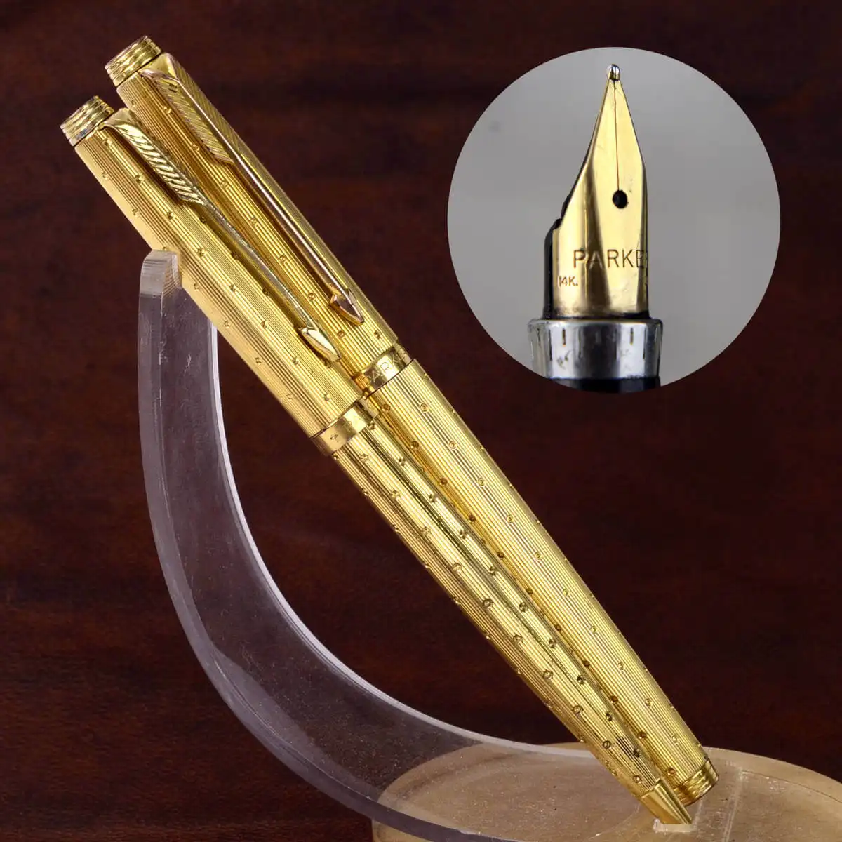 筆記具 PARKER 75 14K GOLD FILLED Parker 75 Insignia Fountain Pen (USA, 1968-75) - 14k Gold