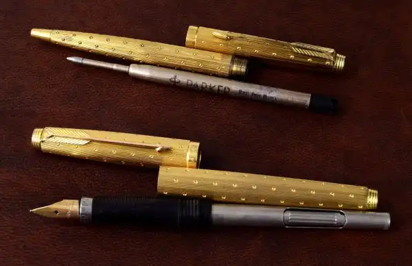 Buy parker 75 perle gold filled barrel fountain pen set with
