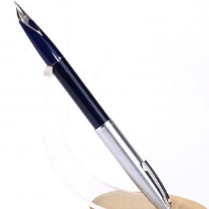 vintage-sheaffer-imperial-440-navy-blue-fountain-pen-inlaid-steel-B-nib-USA