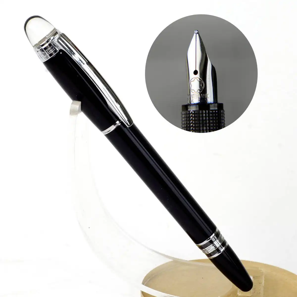 Buy Montblanc starwalker resin platinum fountain pen 14K gold M nib
