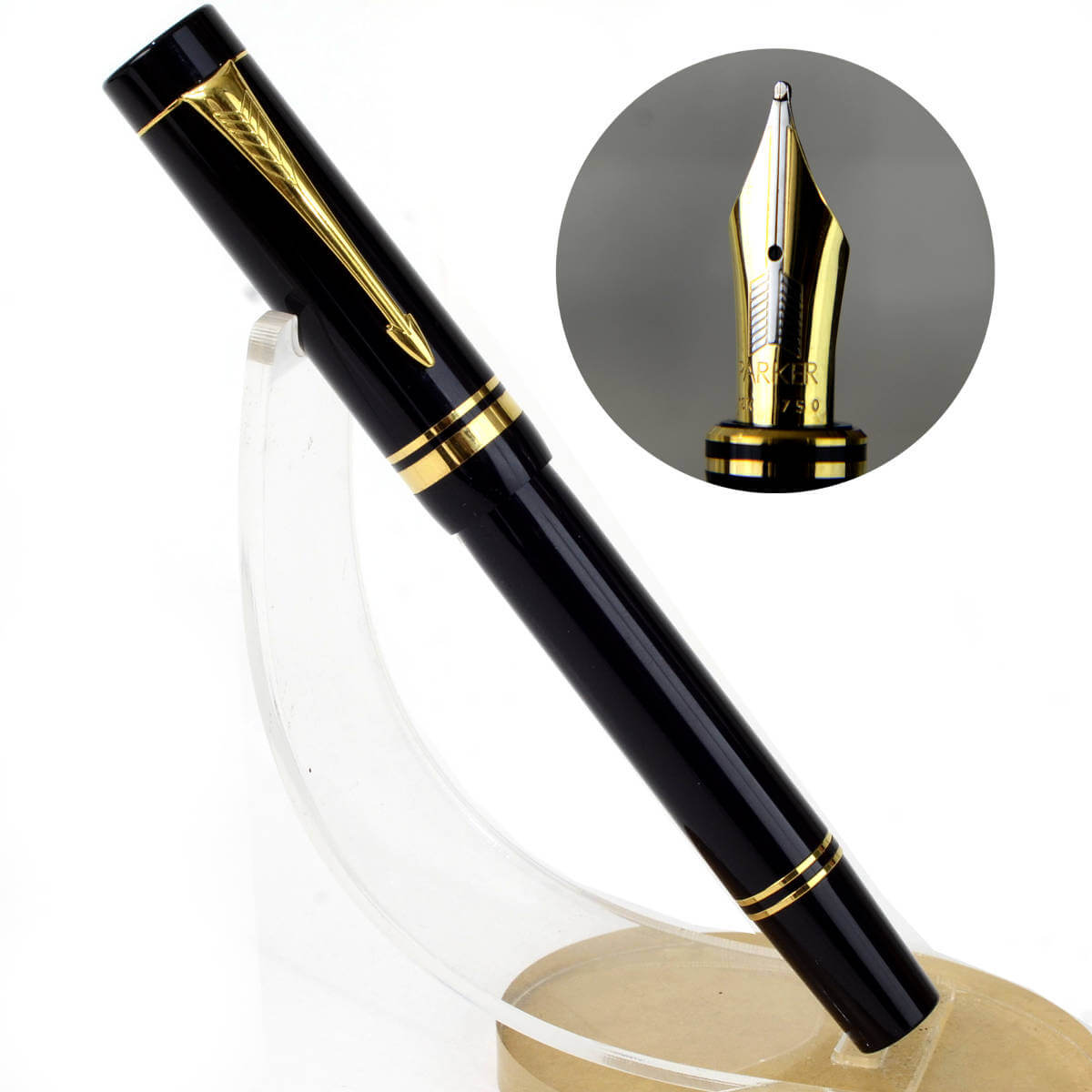 Aarzelen verlegen ongeluk Buy parker duofold centennial fountain pen 18K sold gold B nib online