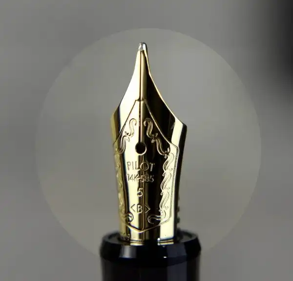 Pilot Custom 74 black barrel fountain pen -  14K 585 solid gold Broad nib - Image 11