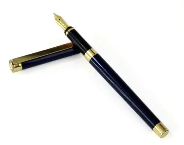 Montblanc Noblesse Navy blue fountain pen 18K gold B nib - 1970 Vintage - Image 7