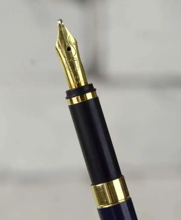 Montblanc Noblesse Navy blue fountain pen 18K gold B nib - 1970 Vintage - Image 5