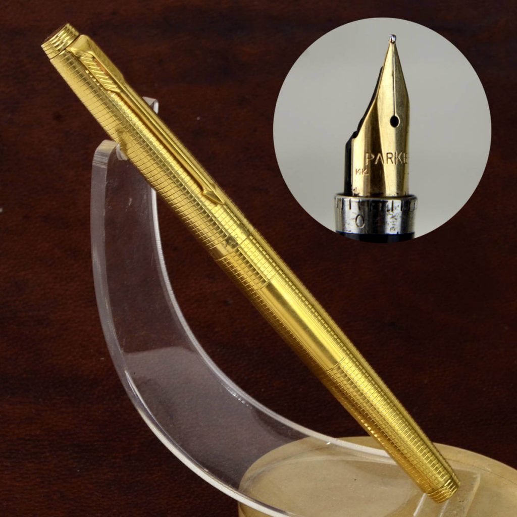 Buy parker 75 ciselle fountain pen gold filled barrel with 14K gold M nib
