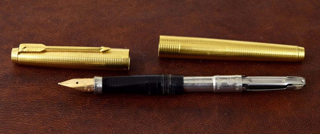 Buy parker 75 ciselle fountain pen gold filled barrel with 14K gold M nib