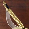Vintage sheaffer TRZ 70 slim fountain and ballpoint pen  23K gold plated M nib - Image 2