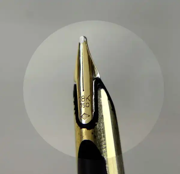 Vintage waterman CF plaque ORG golden fountain pen - 18K solid gold Broad nib - Image 5