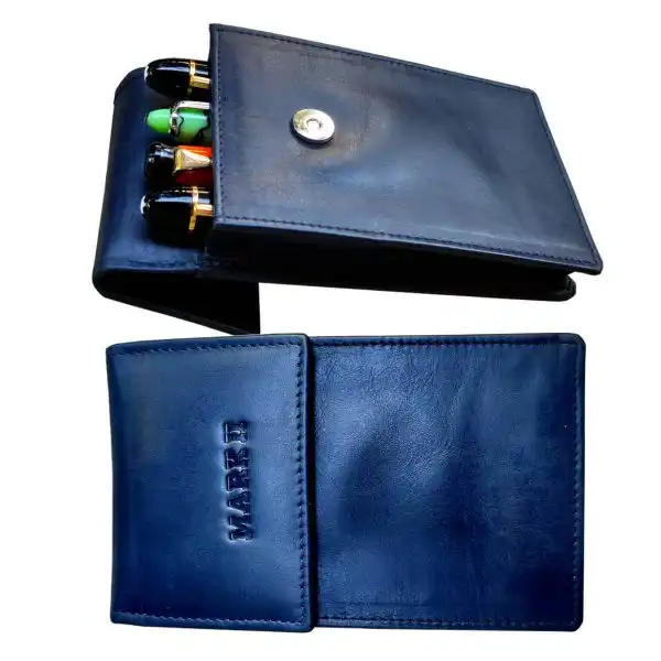 Genuine leather jumbo pen case