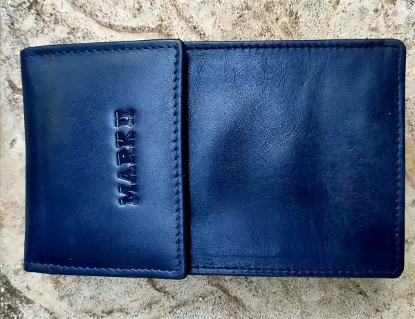 Pure leather pen pouch  for 4 super jumbo pens  - Navy - Image 7