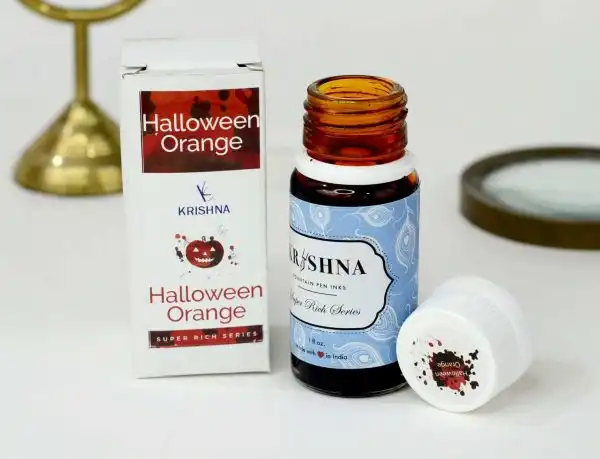 Krishna Ink halloween orange fountain pen ink - 20 ml - Image 5