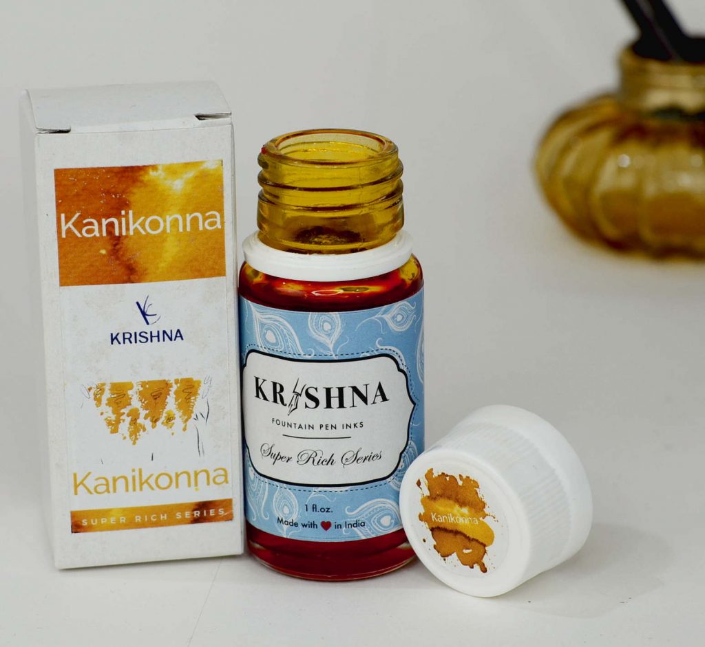 Buy Krishna ink kanikonna orange yellow fountain pen ink online