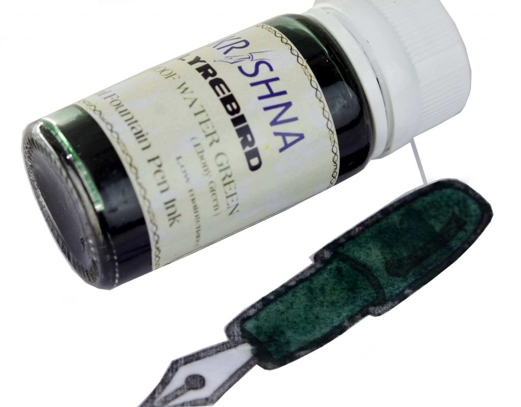Buy Krishna waterproof green colour fountain pen ink online