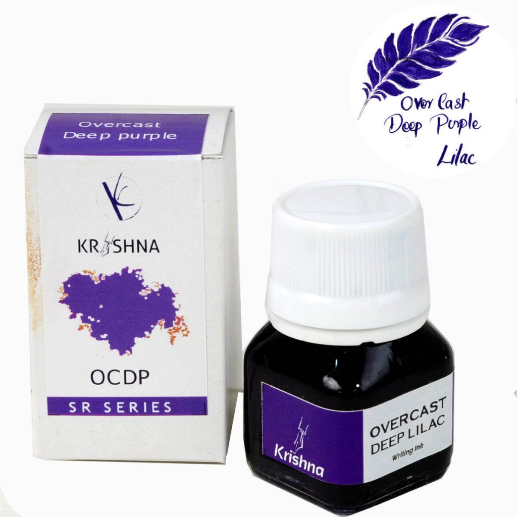 Buy Krishna ink Overcast deep purple lilac fountain pen ink online