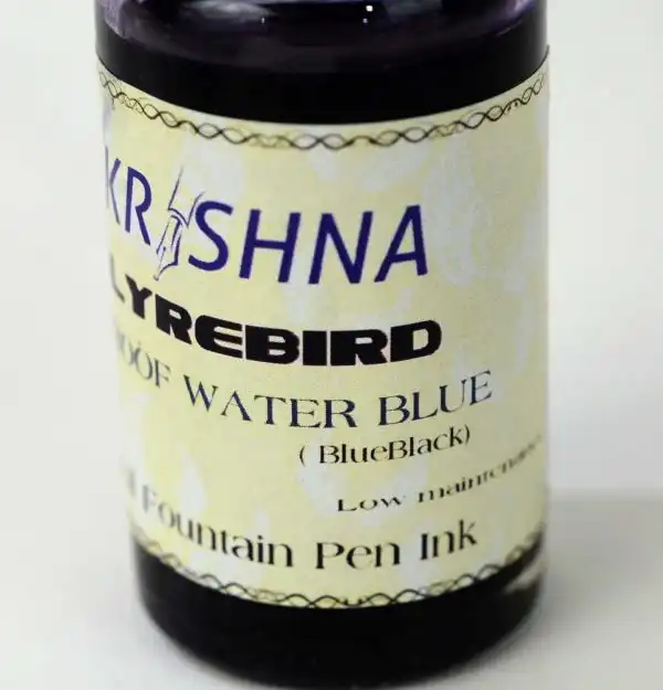 Krishna Ink waterproof low maintenance blue fountain pen ink - 30 ml - Image 4