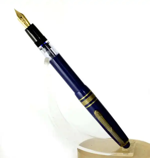 German piston filler fountain pen dauer feder -  gold plated F nib - Image 2