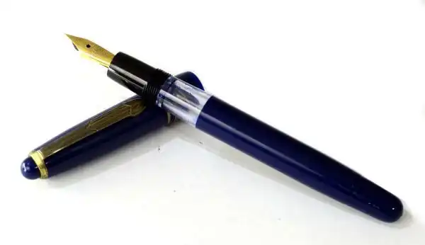 German piston filler fountain pen dauer feder -  gold plated F nib - Image 3