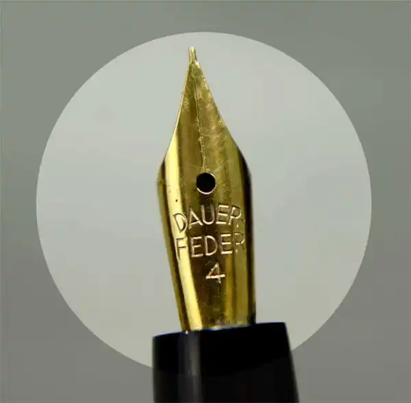 German piston filler fountain pen dauer feder -  gold plated F nib - Image 8