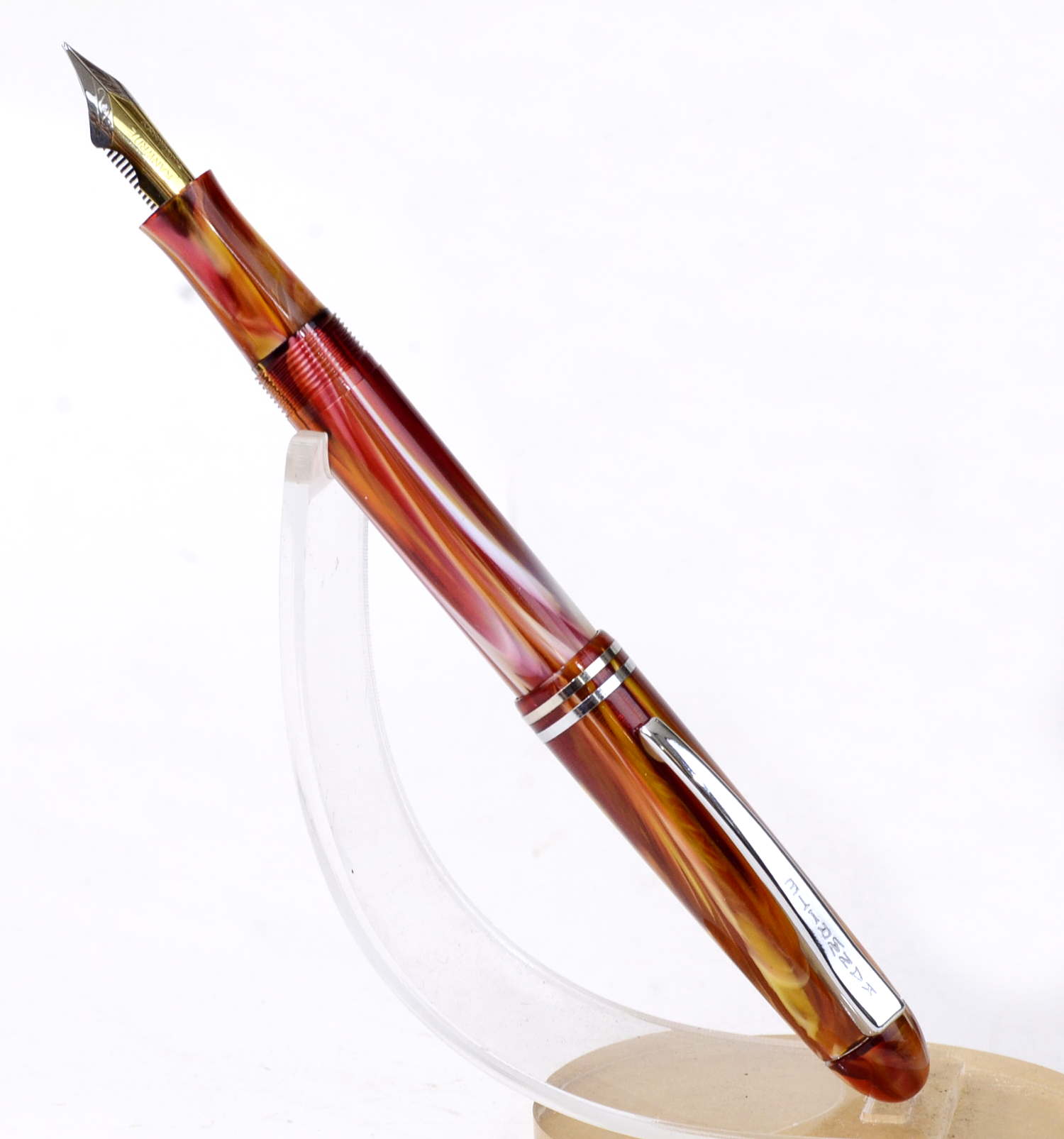 Kanwrite desire 3-in-1 pink marble fountain pen with ultra flex dualtone F nib 