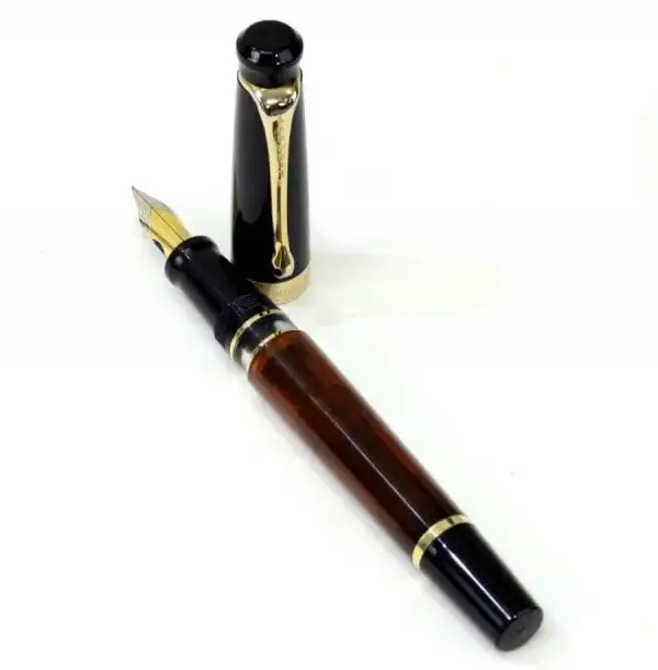 Kanwrite Heritage amber black piston filler fountain pen  - Full Flex Medium nib - Image 4