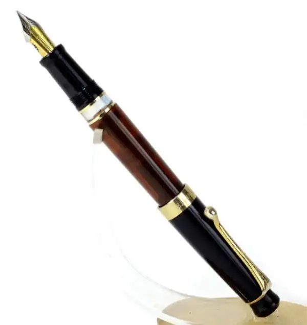 Kanwrite Heritage amber black piston filler fountain pen  - Full Flex Medium nib - Image 2