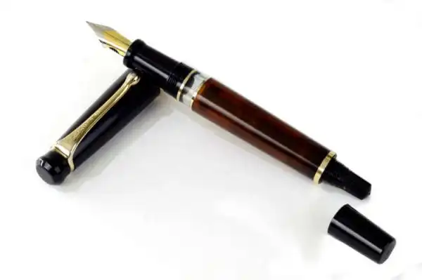 Kanwrite Heritage amber black piston filler fountain pen  - Full Flex Medium nib - Image 3