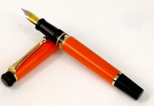 Kanwrite Heritage Orange barrel piston filler fountain pen  - F, M and B points sailor Zoom nib - Image 4
