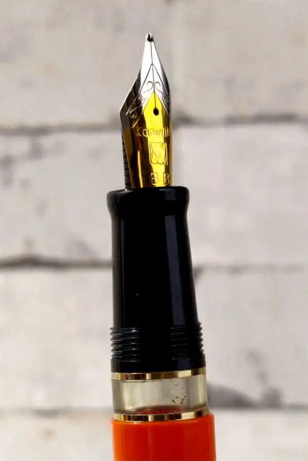 Kanwrite Heritage Orange barrel piston filler fountain pen  - F, M and B points sailor Zoom nib - Image 12