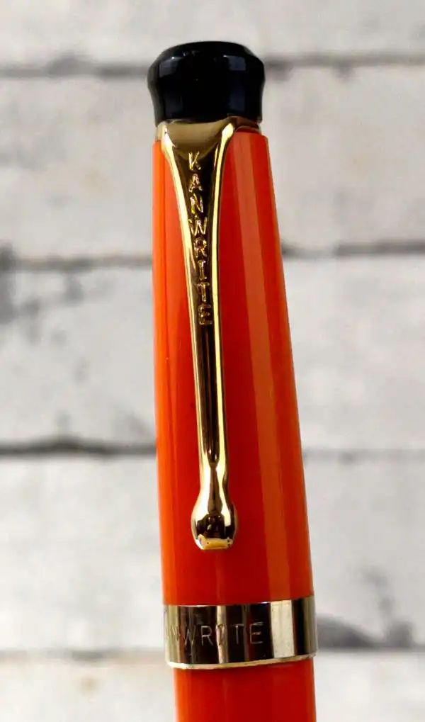 Kanwrite Heritage Orange barrel piston filler fountain pen  - F, M and B points sailor Zoom nib - Image 11
