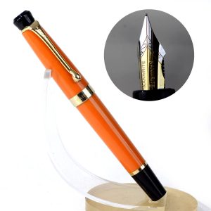 Kanwrite Heritage Orange barrel piston filler fountain pen  – Full Flex Fine nib
