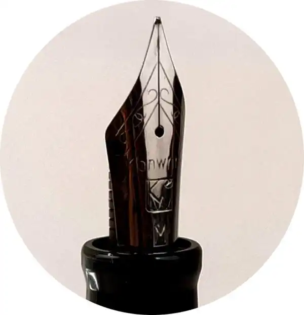 Kanwrite Heritage Jet black piston filler customized fountain pen  - Medium stub nib - Image 9